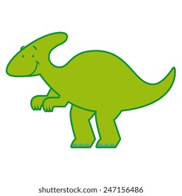 Vector Cute Cartoon Dinosaur Isolated On White Background