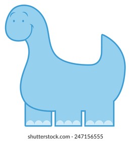 Vector Cute Cartoon Dinosaur Isolated On White Background