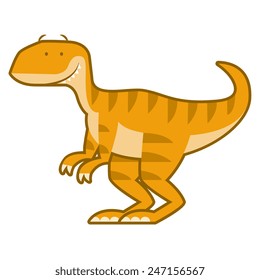 Vector Cute Cartoon Dinosaur Isolated On White Background