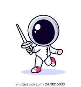 Vector cute cartoon fencing mascot is a vector illustration of a cute cartoon character doing fencing movements. These mascots are used by businesses to enhance marketing materials, attract attention,