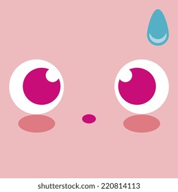 Vector Cute Cartoon Flushed Face Editable