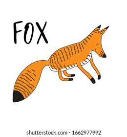 El zorro de dibujos animados.Vector zorro. Ilustración vectorial Fox