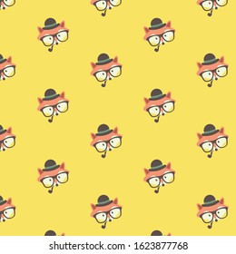 Vector cute cartoon fox pattern.
