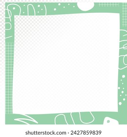 Vector cute cartoon frame with curvy line and dots