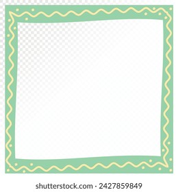 Vector cute cartoon frame with curvy line and dots