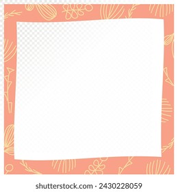 Vector cute cartoon frame with flowers