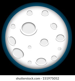 Vector Cute Cartoon Full Moon With Happy Face