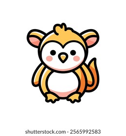 vector cute cartoon funny monkey.