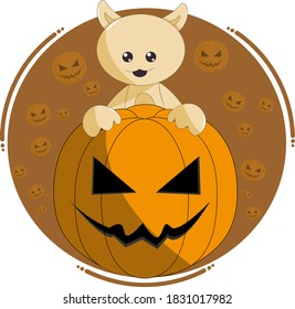 Vector cute cartoon halloween animal