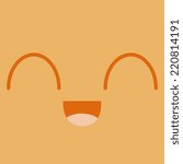 Vector Cute Cartoon Happy Face Editable