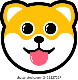Vector lindo dibujo animado cabeza de un perro