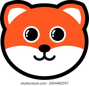 vector cute cartoon head of a fox