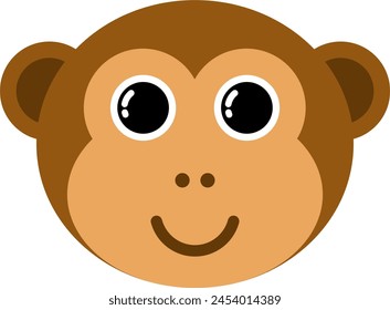 vector cute cartoon head of a monkey