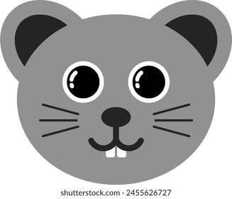 vector cute cartoon head of a mouse