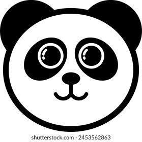 vector cute cartoon head of a panda