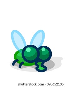 vector cute Cartoon illustration. Just fly. Clip art isolated on white background. EPS 10 without mesh 