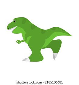 Vector cute cartoon illustration of Tyrannosaurus Rex on white background