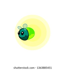 vector cute cartoon insect clip art glowworm