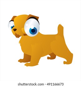 Vektorcute Cartoon einzeln auf Weiß-Hund Rasse Bild. Hunde. Norfolk Terrier