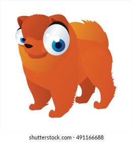 Vektorcute Cartoon einzeln auf Weiß-Hund Rasse Bild. Hunde. Chow Chow Chow