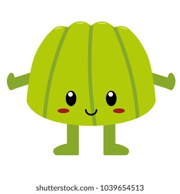 Vector cute cartoon jelly isolated