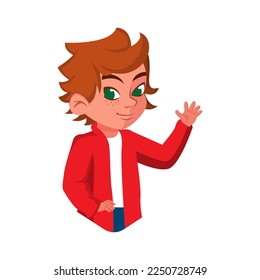 Caricatura de Cuto de Vector Aislado Carácter de Niño