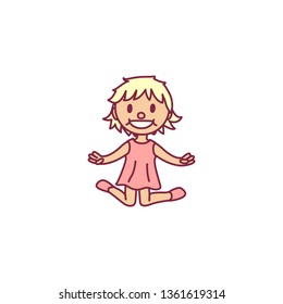 vector cute cartoon kid, child clip art