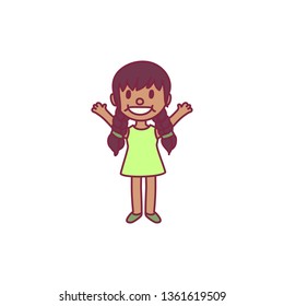 vector cute cartoon kid, child clip art