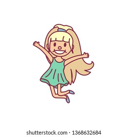 vector cute cartoon kid, child clip art