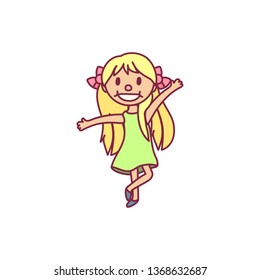vector cute cartoon kid, child clip art