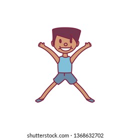 vector cute cartoon kid, child clip art