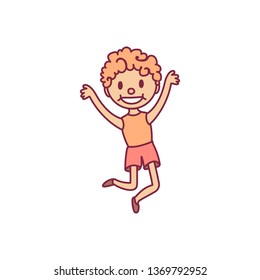 vector cute cartoon kid, child clip art
