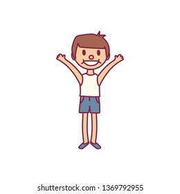 vector cute cartoon kid, child clip art