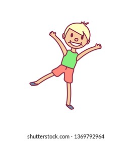 vector cute cartoon kid, child clip art