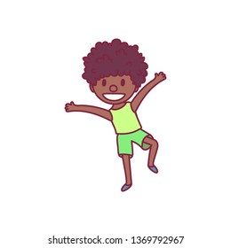 vector cute cartoon kid, child clip art