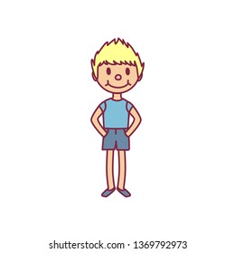 vector cute cartoon kid, child clip art