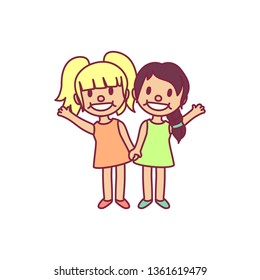 vector cute cartoon kids, child clip art