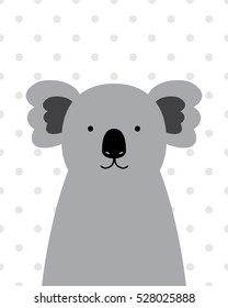 Vector cute cartoon koala on a white background