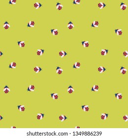 Vector cute cartoon  ladybugs seamless pattern background
