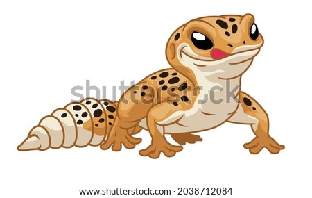 Vector of Cute cartoon leopard gecko Stock photo © 