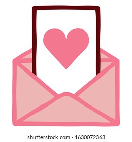 Vector Cute Cartoon Valentine’s letter Isolated