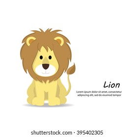 Vector of Cute cartoon lion