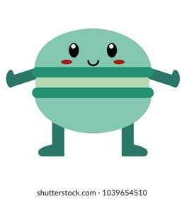 Vector cute cartoon macaroon isolated