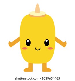 Vector cute cartoon  mustard isolated