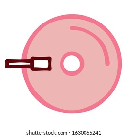 Vector Cute Cartoon Valentine’s Pink Bell Isolated