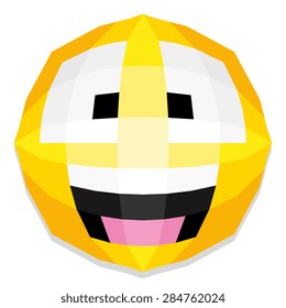Vector Cute Cartoon Polygonal Face Illustration Isolated