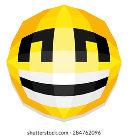 Vector Cute Cartoon Polygonal Face Illustration Isolated