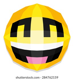 Vector Cute Cartoon Polygonal Face Illustration Isolated