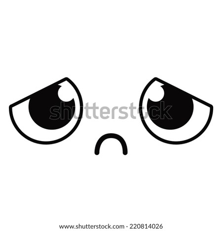 vector cute cartoon sad