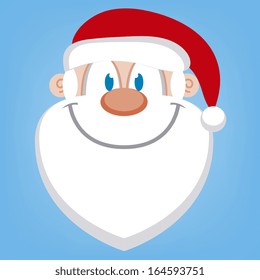 A Vector Cute Cartoon Santa Claus Happy Face